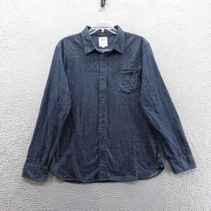 Levis Denim Shirt XL Blue Button Up Long Sleeve Pocket Cotton Casual Men‎